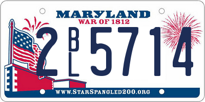 MD license plate 2BL5714