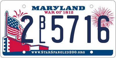 MD license plate 2BL5716