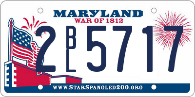 MD license plate 2BL5717