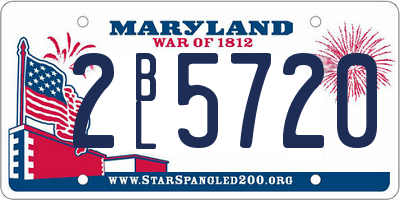 MD license plate 2BL5720