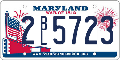 MD license plate 2BL5723