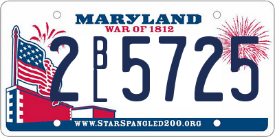 MD license plate 2BL5725