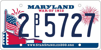 MD license plate 2BL5727