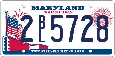 MD license plate 2BL5728
