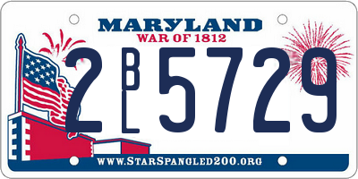 MD license plate 2BL5729