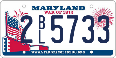 MD license plate 2BL5733