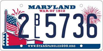 MD license plate 2BL5736