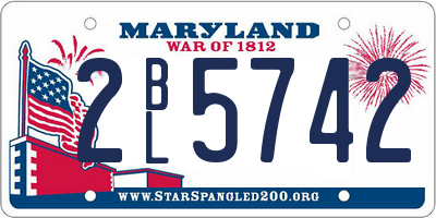 MD license plate 2BL5742