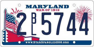MD license plate 2BL5744