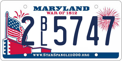 MD license plate 2BL5747