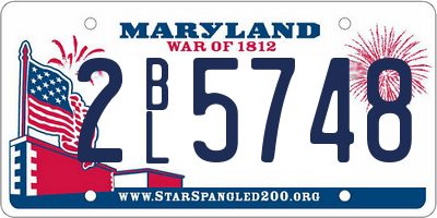 MD license plate 2BL5748