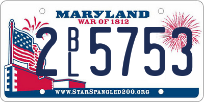 MD license plate 2BL5753