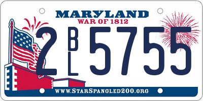 MD license plate 2BL5755