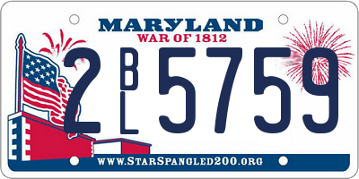 MD license plate 2BL5759