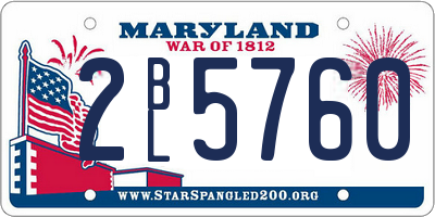 MD license plate 2BL5760