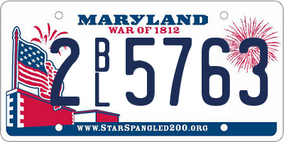 MD license plate 2BL5763