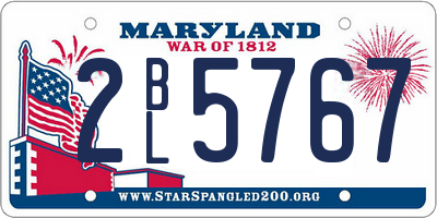 MD license plate 2BL5767