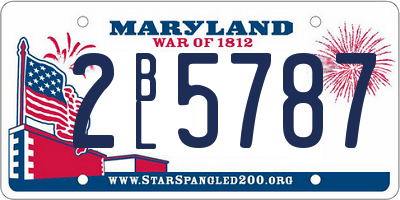 MD license plate 2BL5787