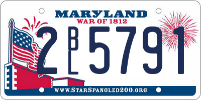 MD license plate 2BL5791