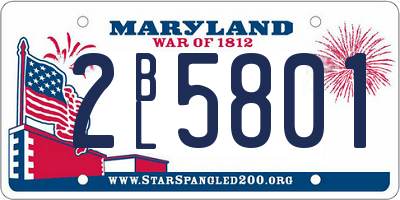 MD license plate 2BL5801