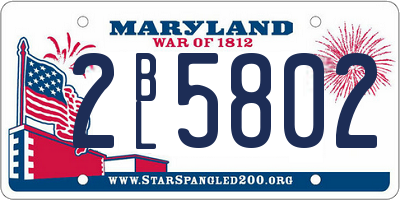 MD license plate 2BL5802