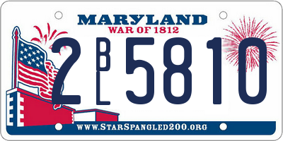 MD license plate 2BL5810