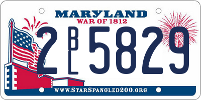 MD license plate 2BL5829