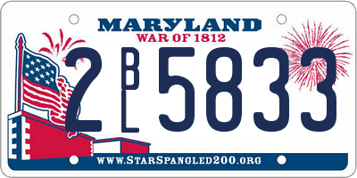 MD license plate 2BL5833