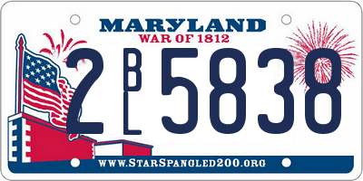 MD license plate 2BL5838