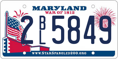 MD license plate 2BL5849