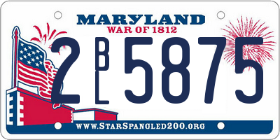 MD license plate 2BL5875