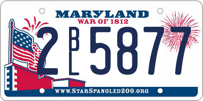MD license plate 2BL5877