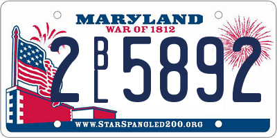 MD license plate 2BL5892