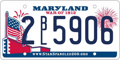 MD license plate 2BL5906