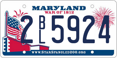 MD license plate 2BL5924