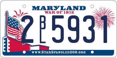 MD license plate 2BL5931