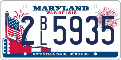 MD license plate 2BL5935