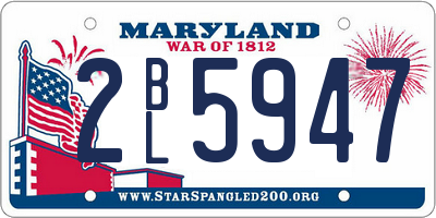MD license plate 2BL5947