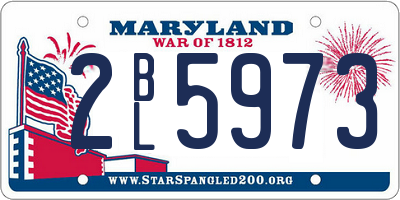 MD license plate 2BL5973