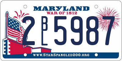 MD license plate 2BL5987