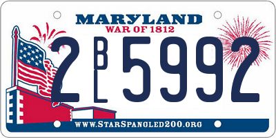 MD license plate 2BL5992