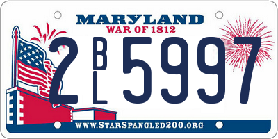 MD license plate 2BL5997