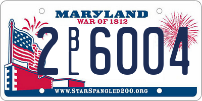 MD license plate 2BL6004