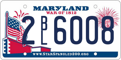 MD license plate 2BL6008