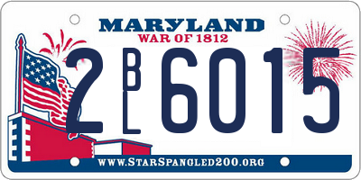 MD license plate 2BL6015