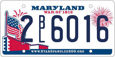 MD license plate 2BL6016