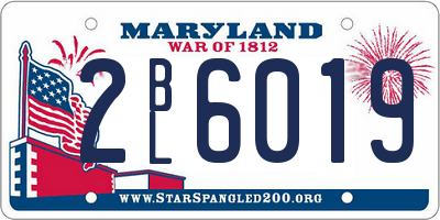 MD license plate 2BL6019