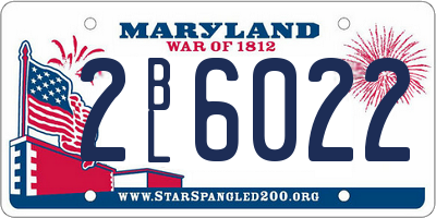 MD license plate 2BL6022