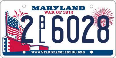 MD license plate 2BL6028