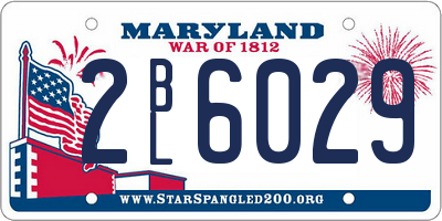 MD license plate 2BL6029